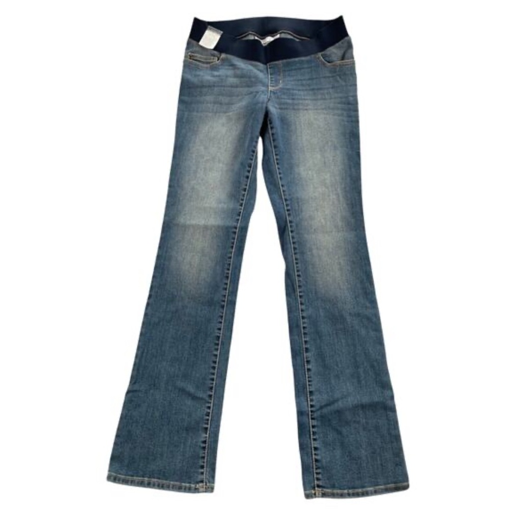 Liz Lange Maternity Jeans 14 Blue Denim Under Belly Panel Bootcut